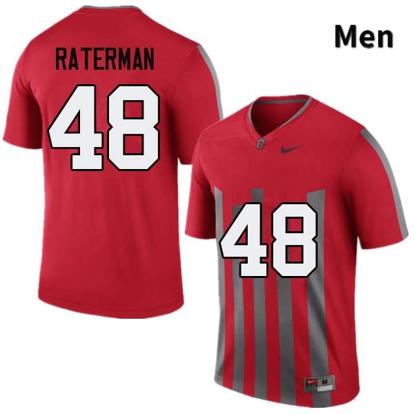 Ohio State Buckeyes Clay Raterman Men's #48 Throwback Authentic Stitched College Football Jersey